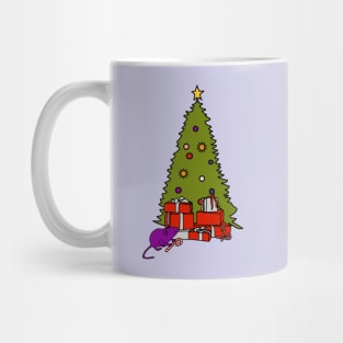 Rat with Candy Cane and Christmas Tree Mug